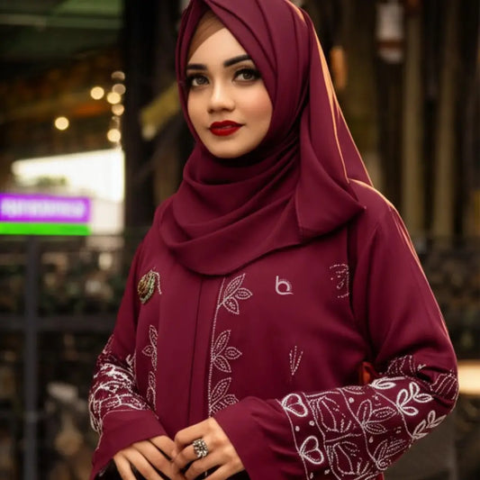 Women Maroon Abaya